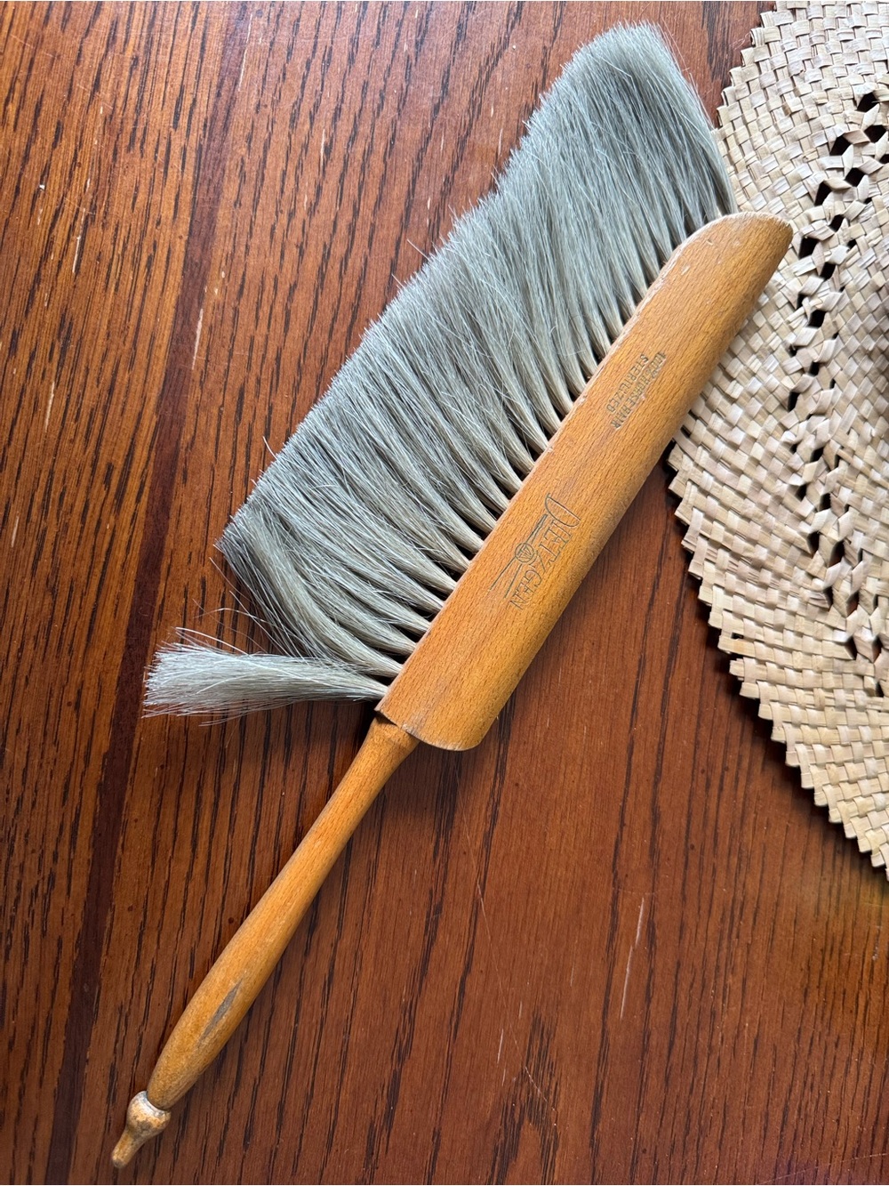 Vintage Dietzgen Drafting Draftsman Brush 100% Horse Hair Wooden Handle
